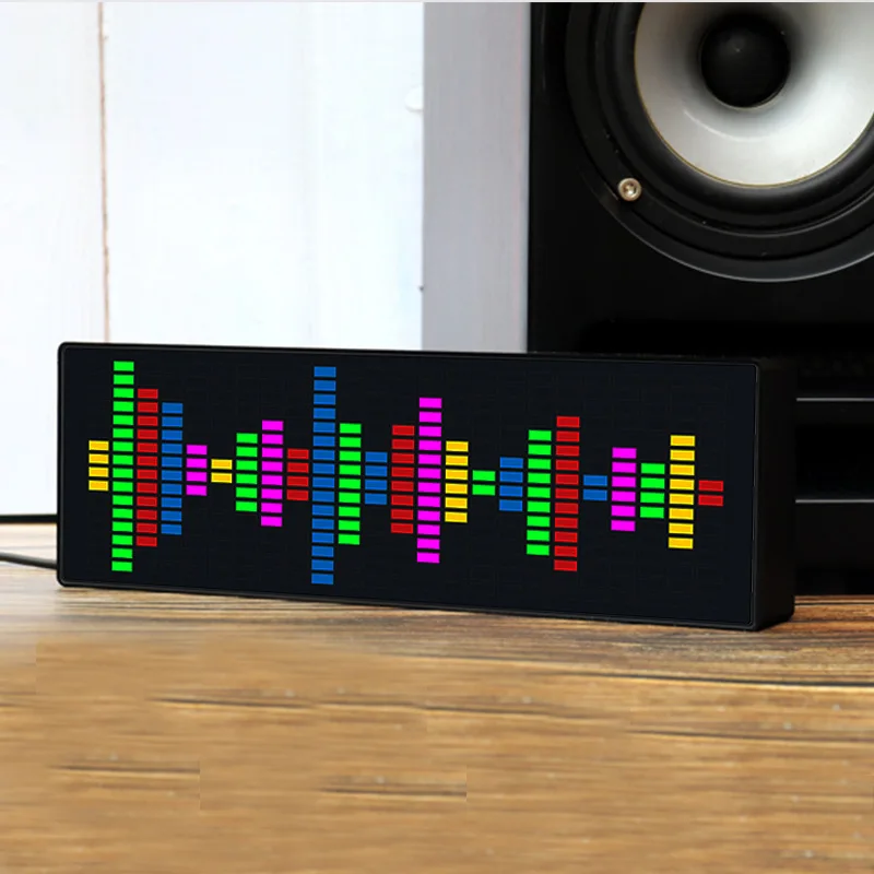 LED Music Spectrum Light RGB zegar elektroniczny głos rytm samochodowy sprzęt Audio wskaźnik poziomu miernik VU do lampy samochodowej atmosfera