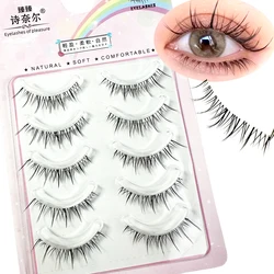 5 pairs of Transparent Stem Wavy Eyelash Extensions - Reusable Easy to Apply Natural Looking Enhancing Eye Appearance