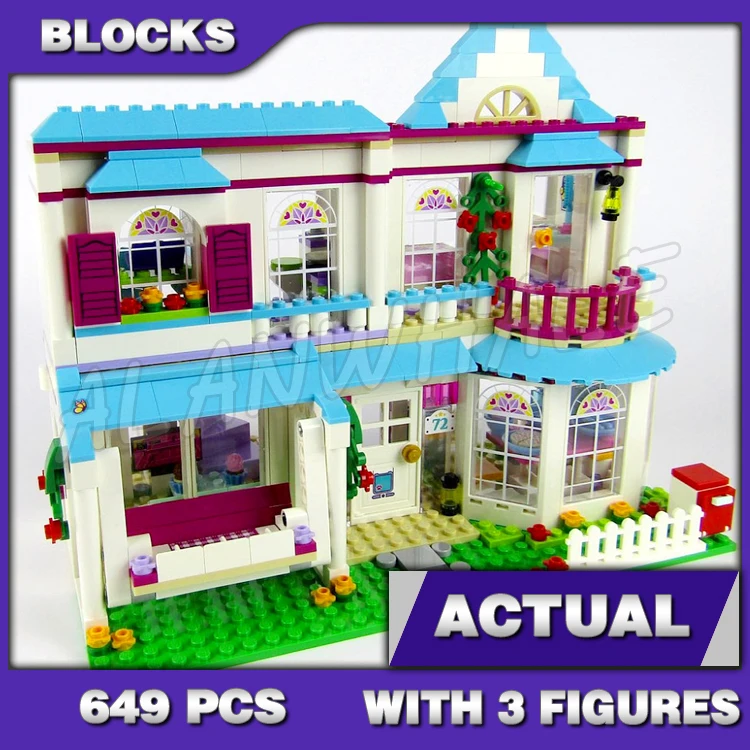 649pcs Friends Heartlake City Summer Stephanie's House 10612 Model Building Blocks Children Kid Set Bricks Compatible with