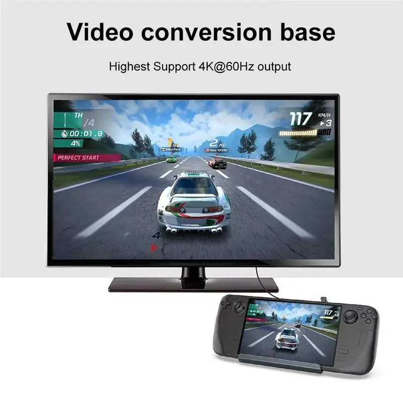 AED6-For Steam Deck Dock Station Base Hub حامل لرسو السفن متعدد الوظائف تحويل الفيديو لشاحن وحدة التحكم في الألعاب Steamdeck