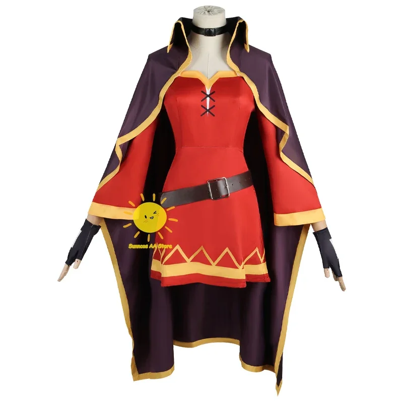 Anime Megumin Cosplay Costumes Halloween Party Cos Women Girl Sorceress Dress Cloak Megumin Cos Wig Carnival Party Cos Costumes