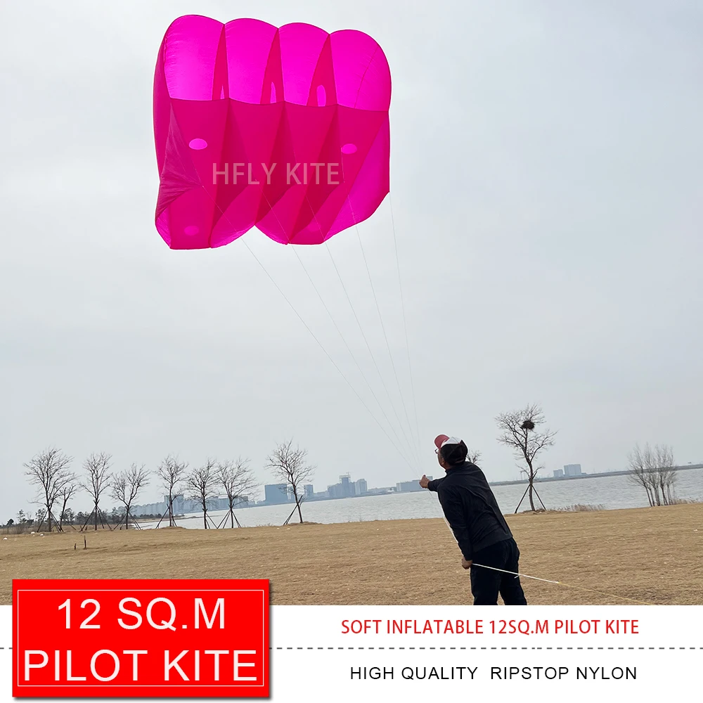 HFLY Nuovo Arrivo Morbido Gonfiabile 12 SQM Pilota Aquilone per Adulti di Alta Qualità Ripstop Nylon Sollevatore Trattore Aquiloni per Spedizione Gratuita