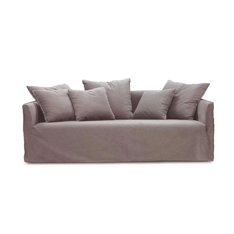 

white linen sofa, Nordic three-person studio photo dismantling and washing fabric sofa