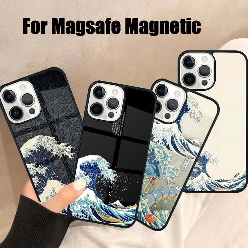 

Blue Wave Japan Sea Surf Phone Case For iPhone 17 Air 16e 15 14 13 12 11 Pro Max Plus Magsafe Wireless Magnetic Cover