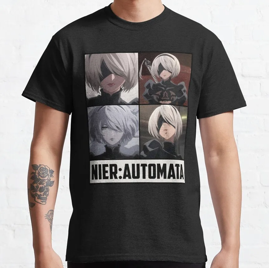 

1205 Nier Automata 2B YoRHa Anime Gift t shirt Kawaii Waifu graphic tee Cyber Punk Y2K Clothes 100% cotton Large size Tops S-6XL