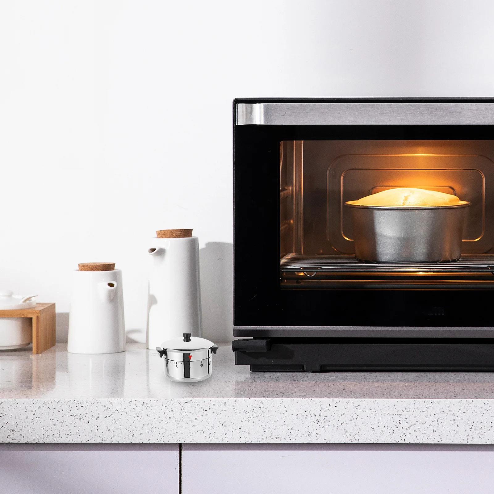 

1pc Mechanical Kitchen Timer, Pot Shaped Cooking Baking Timer For Home Office Reusable Time Reminder Tool, Manual Countdown