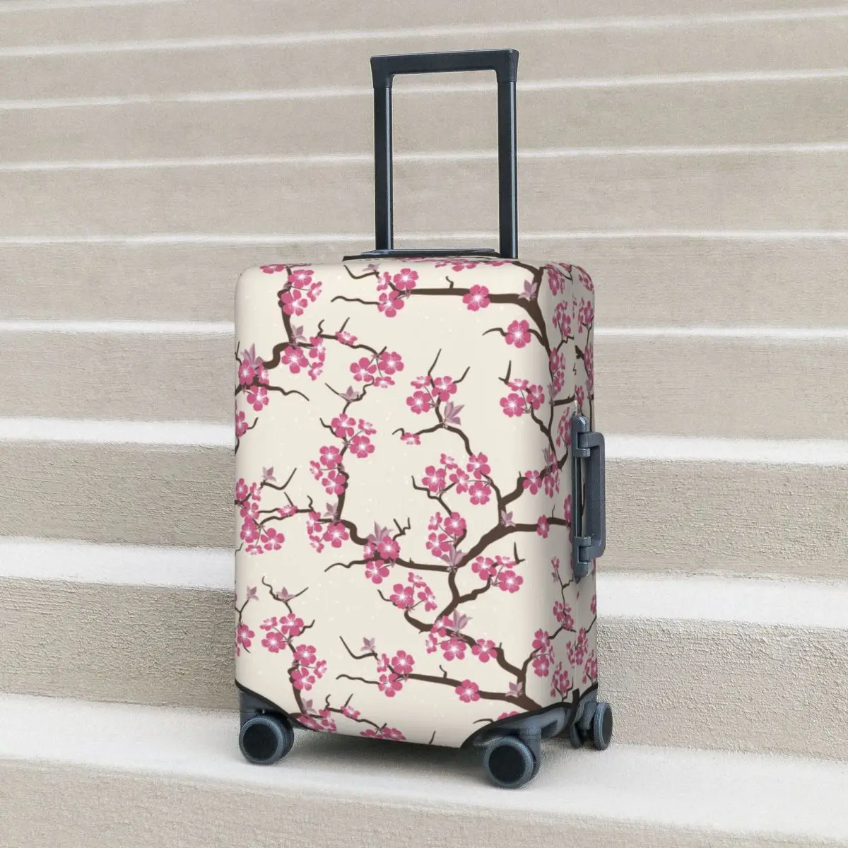

Japanese Sakura Suitcase Cover Cherry Blossoms Business Flight Elastic Luggage Accesories Protector