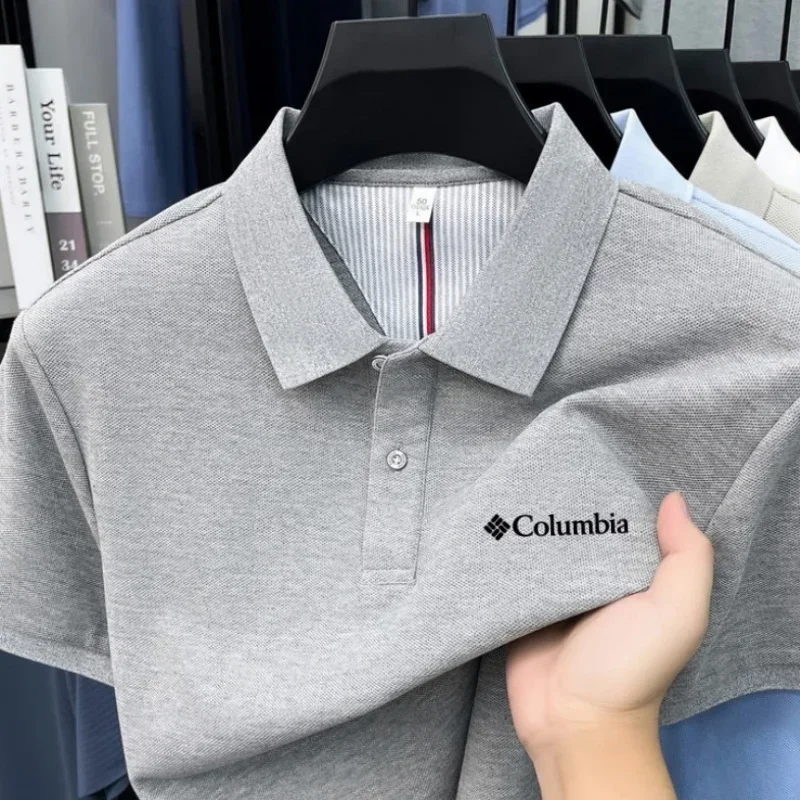 100% reine Baumwolle 2026 High-End Marken Herren Kurzarm-Poloshirt Sommer Mode Luxus Logo Besticktes Golf-Oberteil Lässiges T-Shirt – Detail 13