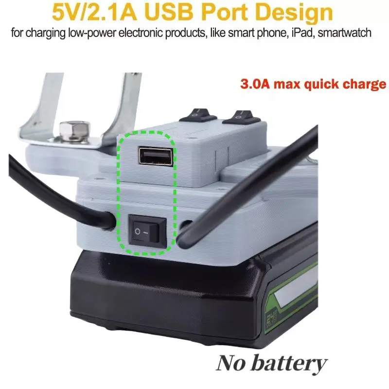 Powe sem fio conduziu a luz de trabalho para shows 24v bateria de lítio lanterna suprimentos de acampamento acampamento com usb (excluindo bateria)