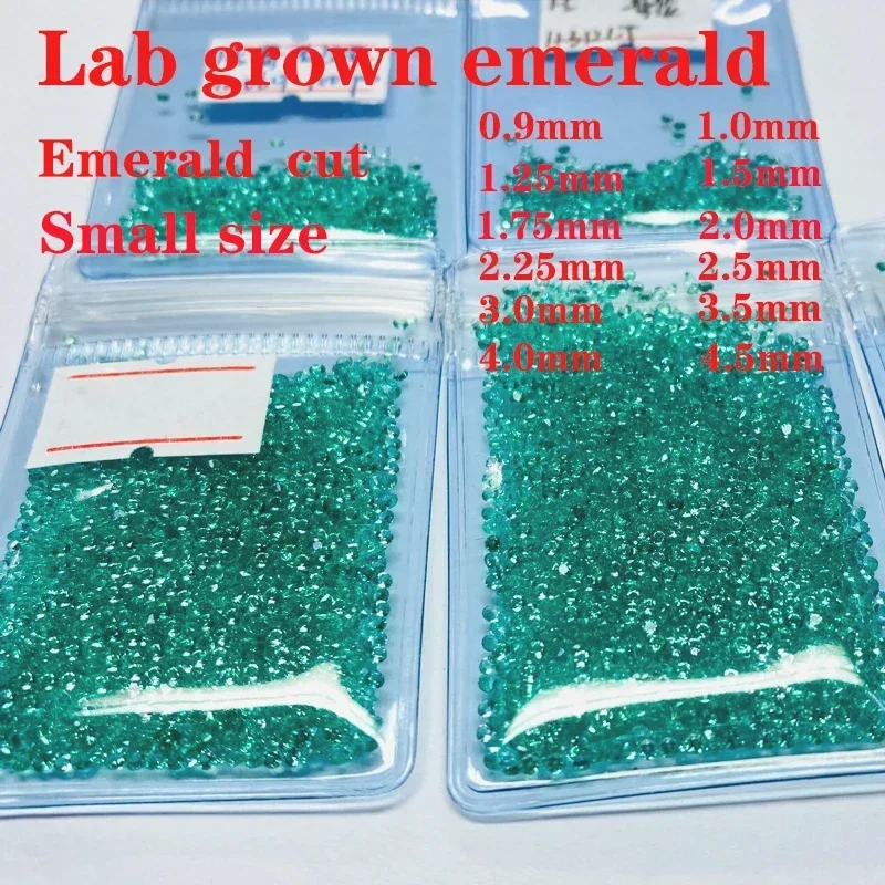 Round Cut Small Size Lab Grown Colombia Emerald Loose Stone Optional AGL Certificate Free Shipping Wholesale For DIY Ring