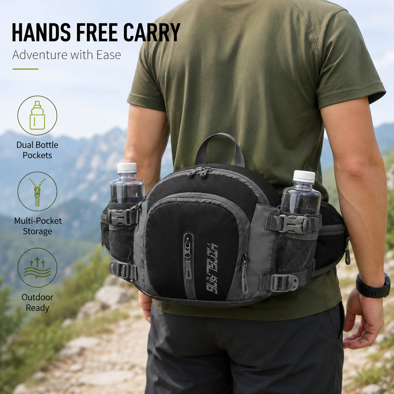 Lightweight Multifunctional Waist Bag Breathable Mesh Back Trail Running Hiking Travel Belt Bag Women Men Outdoor Sports Gift