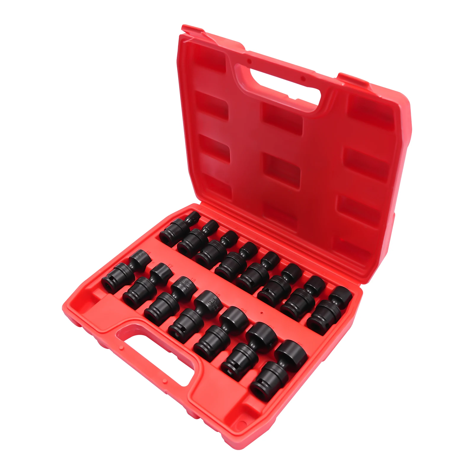 

Universal Joint Socket Set, 15-Piece 3/8" Socket Set, Swivel Sockets for Connecting To 3/8 "wrenches, Bent Rods, Impact Wrenches