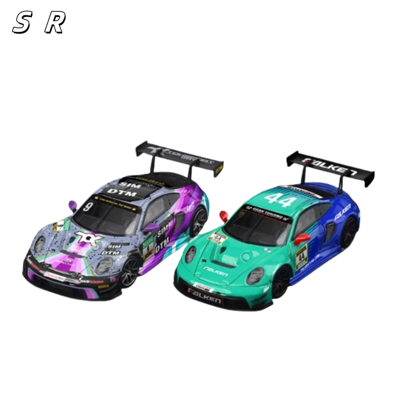 

In stock: 1:64 911 GT3 R 288 racing car livery die-cast miniature alloy model, Boys' festival gift toy, adult decorative item.