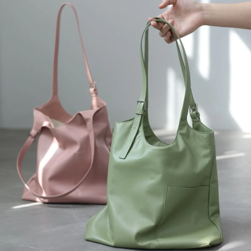 

Женские роскошные сумки-тоут из натуральной кожи, мягкие, вместительные, на плечо, простого дизайна и легкие.