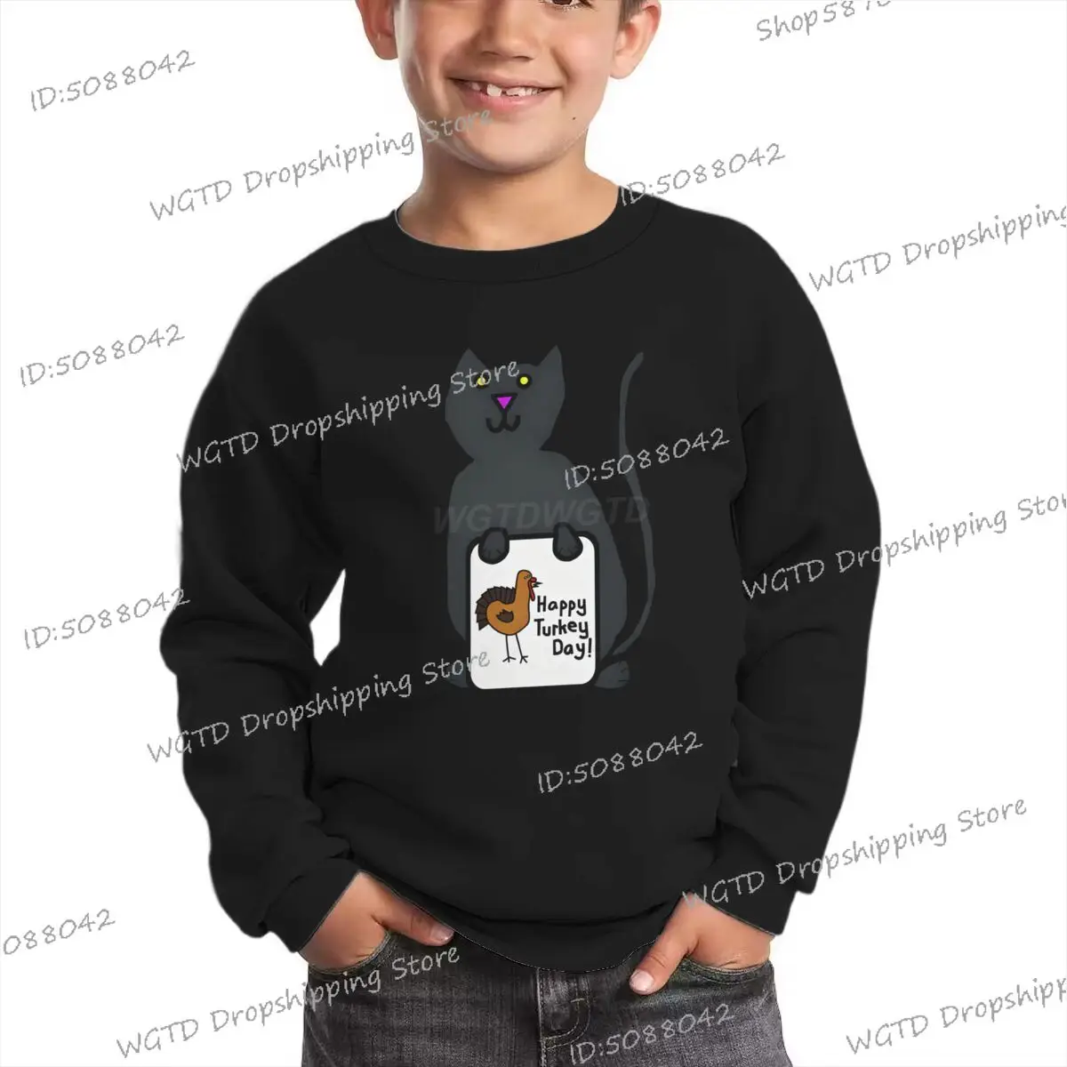 عيد سعيد للأطفال ملابس الخريف متعة تركيا الشكر بلوزات 2025 الأطفال طويلة الأكمام بلايز 3-12 سنة البلوز #2