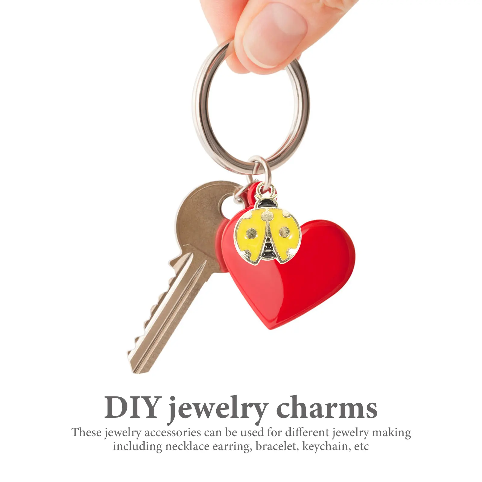 

10 Pcs Jewelry Alloy Ladybug Pendant Bulk Charms for Making Animal Phone Case Crafts Insect Metal Bracelets