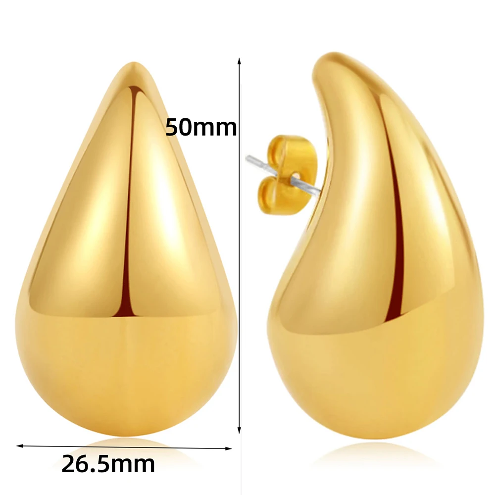 Oversized Chunky Gold Hoop Earrings for Women Girl Extra Large Water Drop Earring Dupes Lightweight Big Hoops Fashion Jewelry