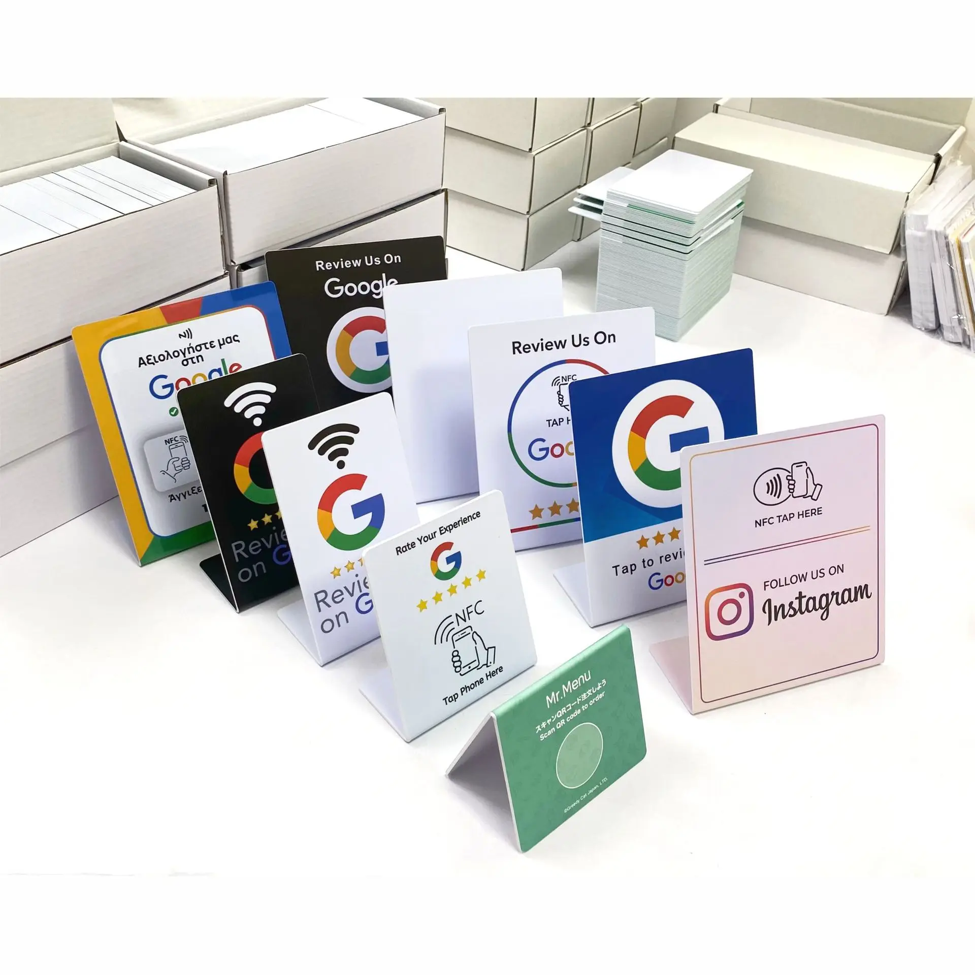 5YOA Google Review Card สถานี NFC 13.56Mhz โปรแกรมตาราง NFC Google รีวิวแสดงดัดการ์ดยี่ห้อวงเล็บ