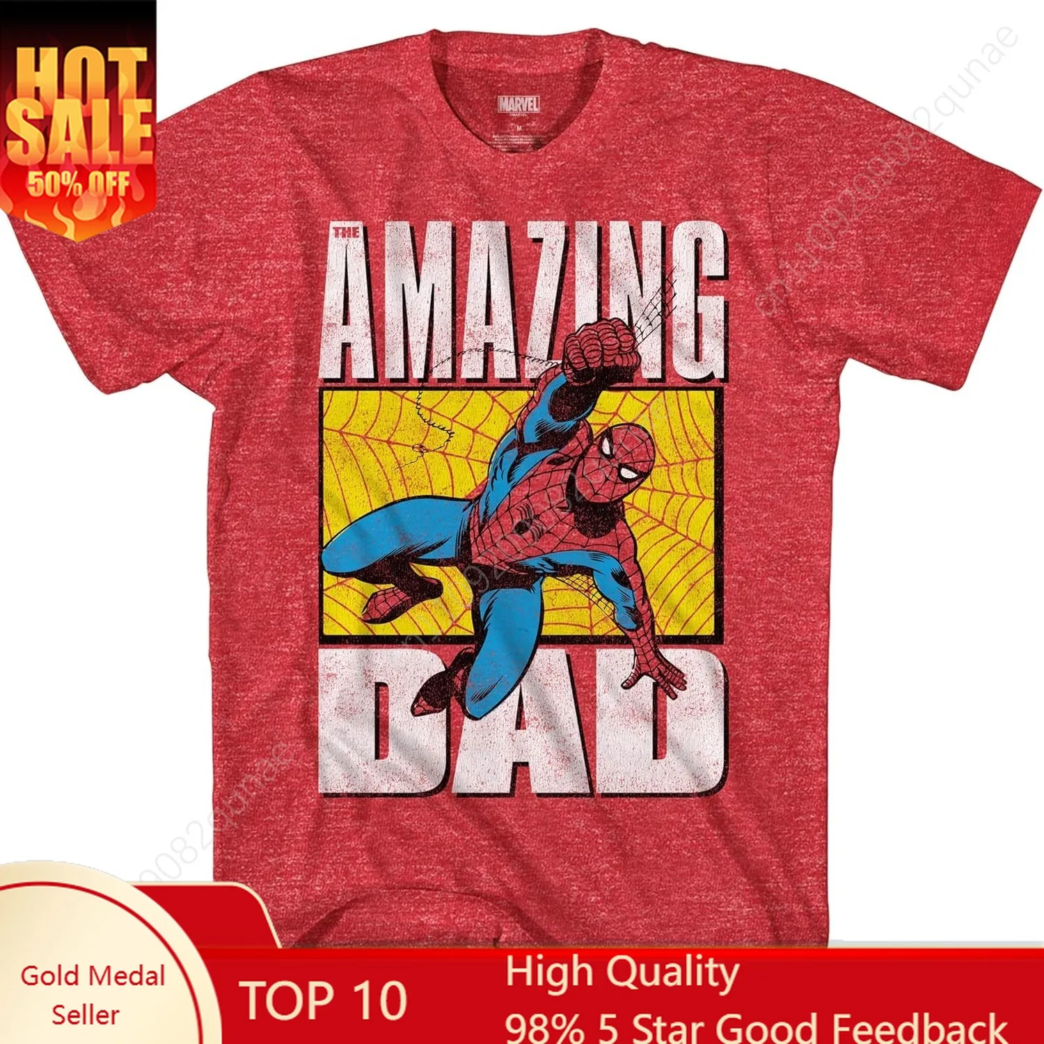 Marvel Spiderman Spider-Man Amazing Dad Mens T-Shirt