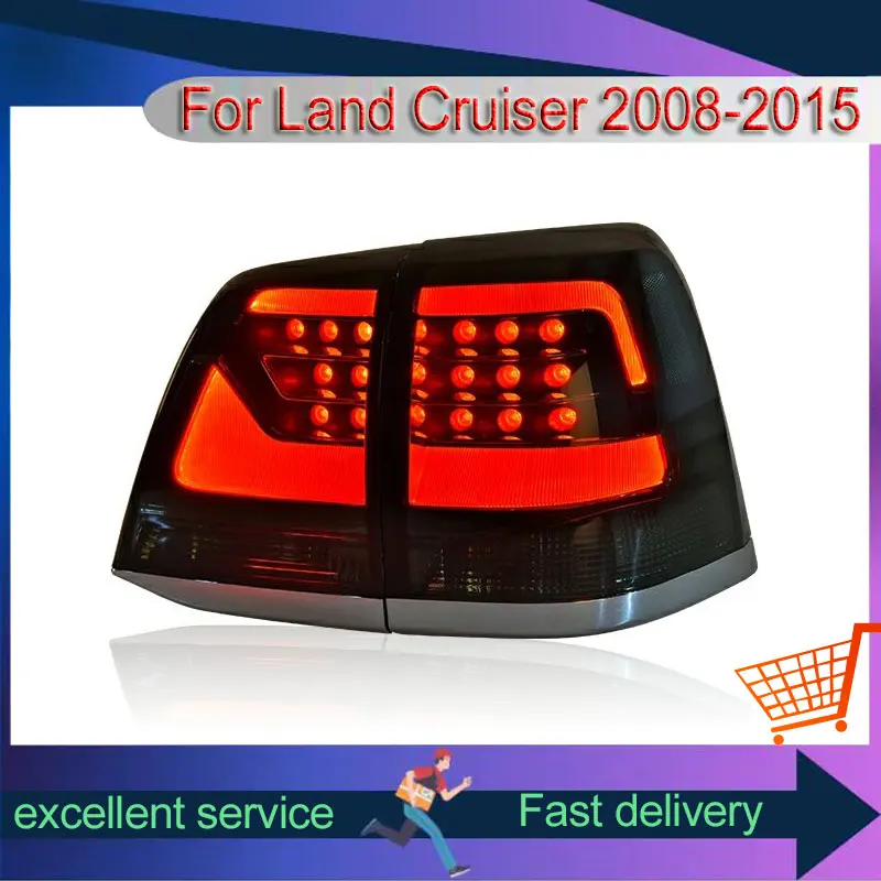 Fanale posteriore per auto per Toyota Land Cruiser LC200 FJ200 2008-2015 Luce posteriore Refit Indicatori di direzione alogeni Lampada freno Assemblea di automobili