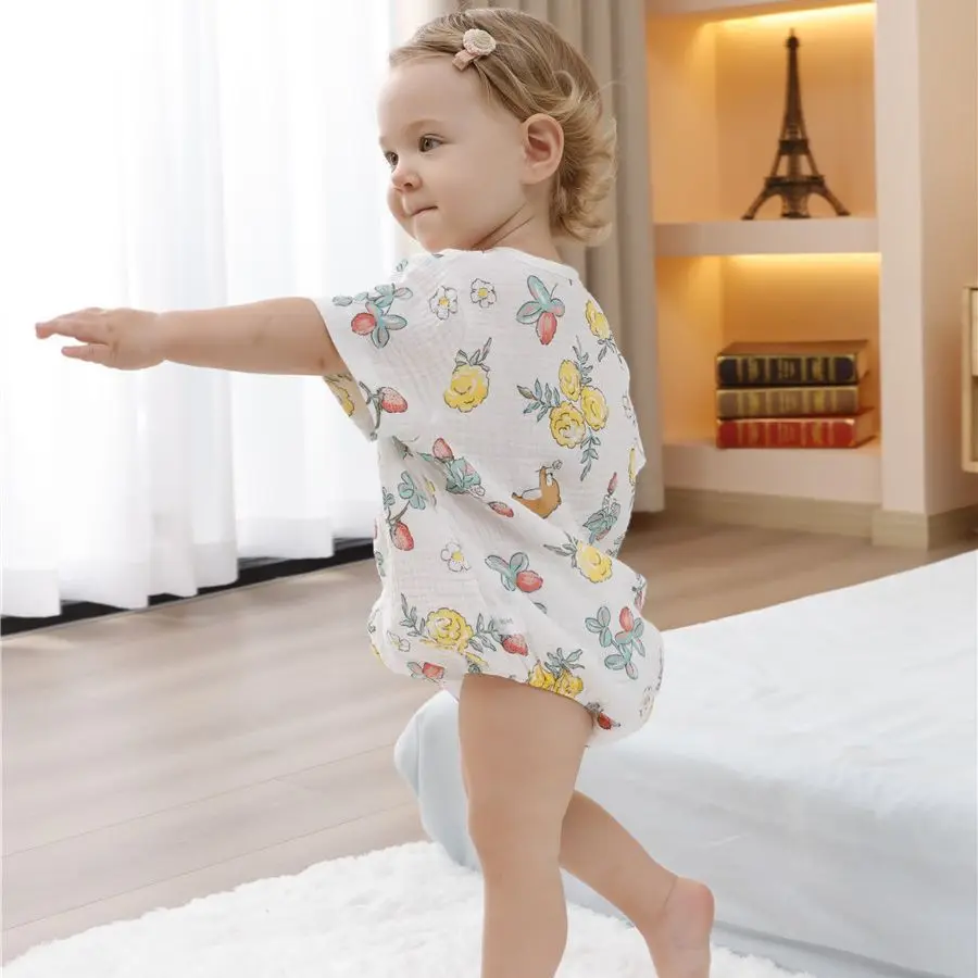 Cotton Baby Girl Boy Romper Infant Short Sleeve Jumpsuit Newborn Bubble Oversized Bodysuit Toddler Outfit Summer Onesie Clothes