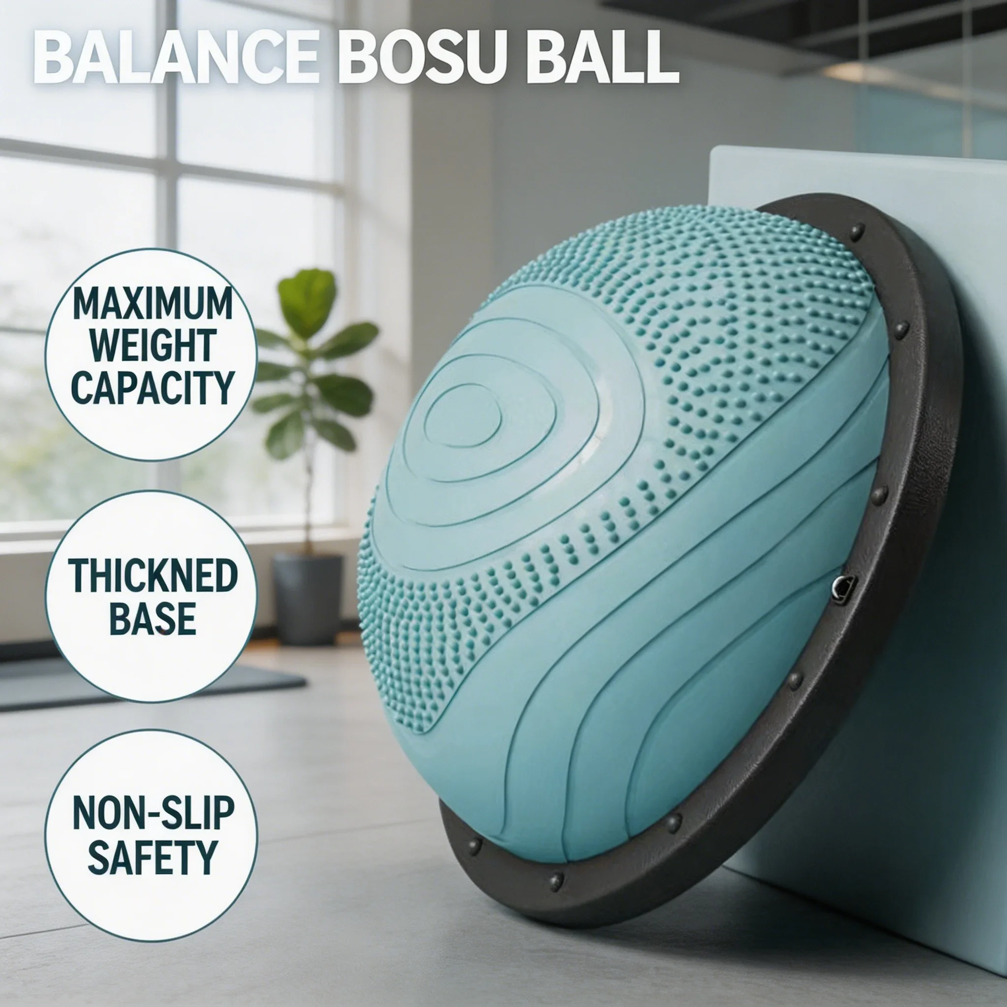 TPE Anti-Slip Lightweight Semi-Circular Yoga Balance Ball Women Pilates Trainer