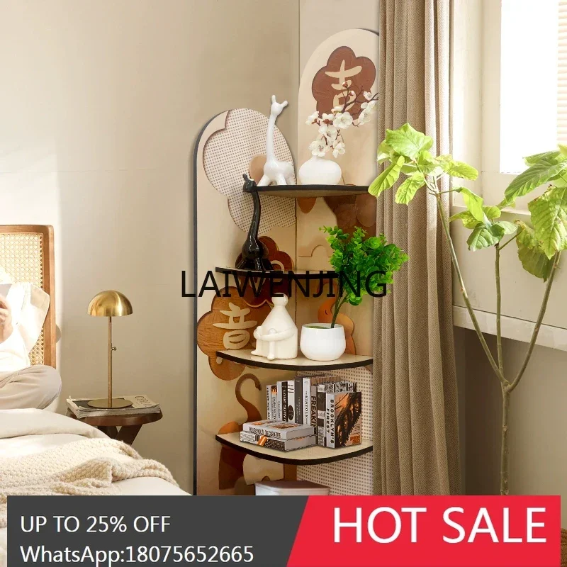 living room corner decorative painting creative corner rack corner multi-layer floor storage rack