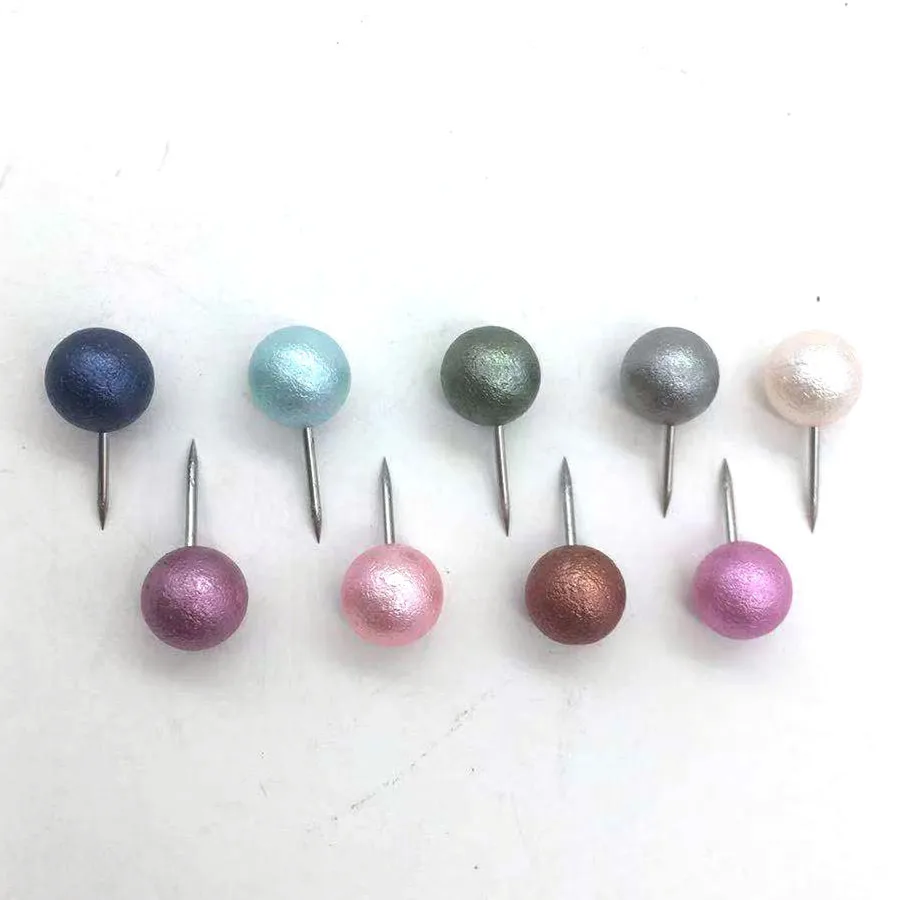 100 pces softwood decoração do escritório pino fixo enrugamento perolado bola mapa pino decorativo thumbtacks pushpin material de ligação de escritório