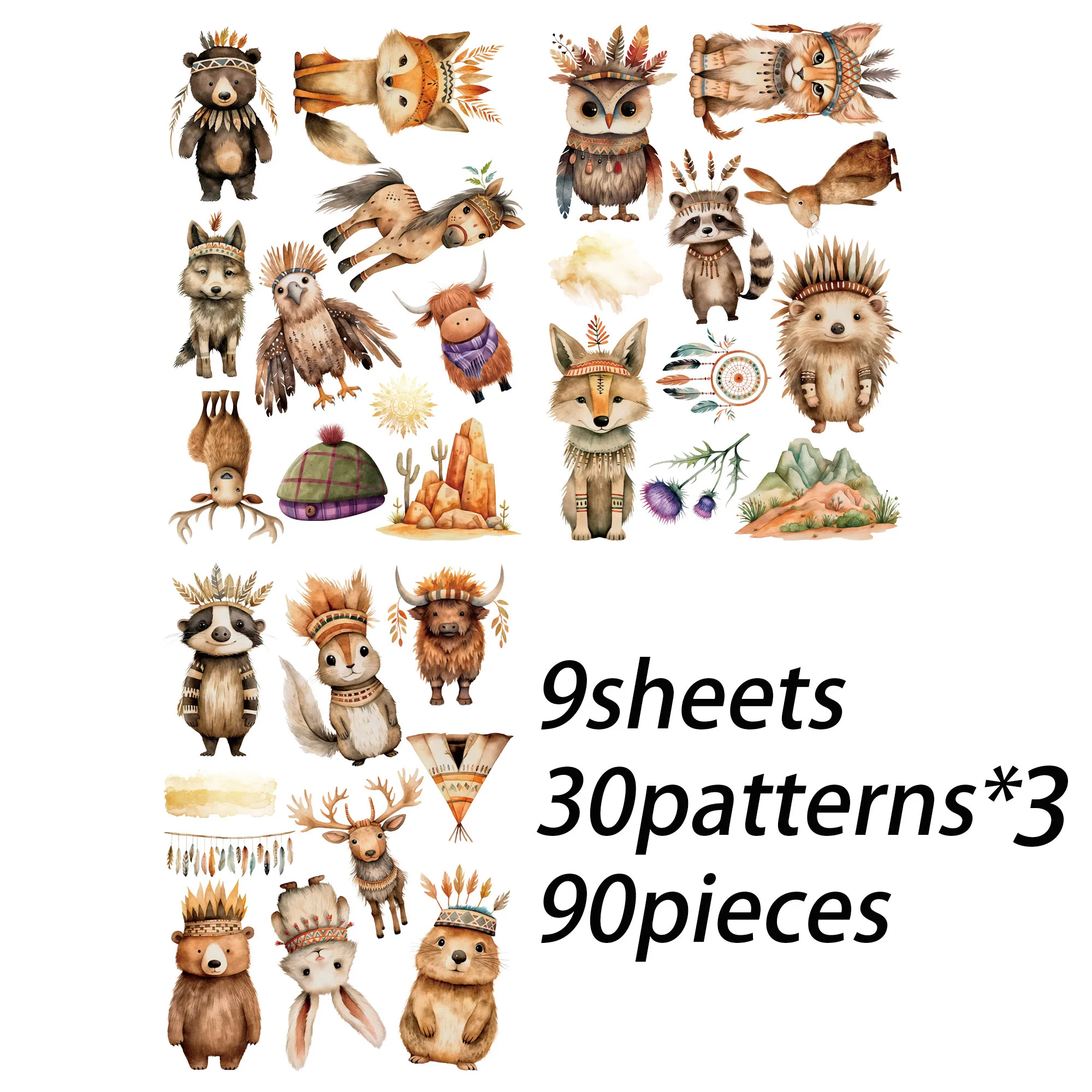 JAIIMAN 90 Stück (1,18–3,93 Zoll) große seltsame Tiere DIY selbstklebende Aufkleber, für Tag-Dekoration, Scrapbooking-Zubehör – Detail 6