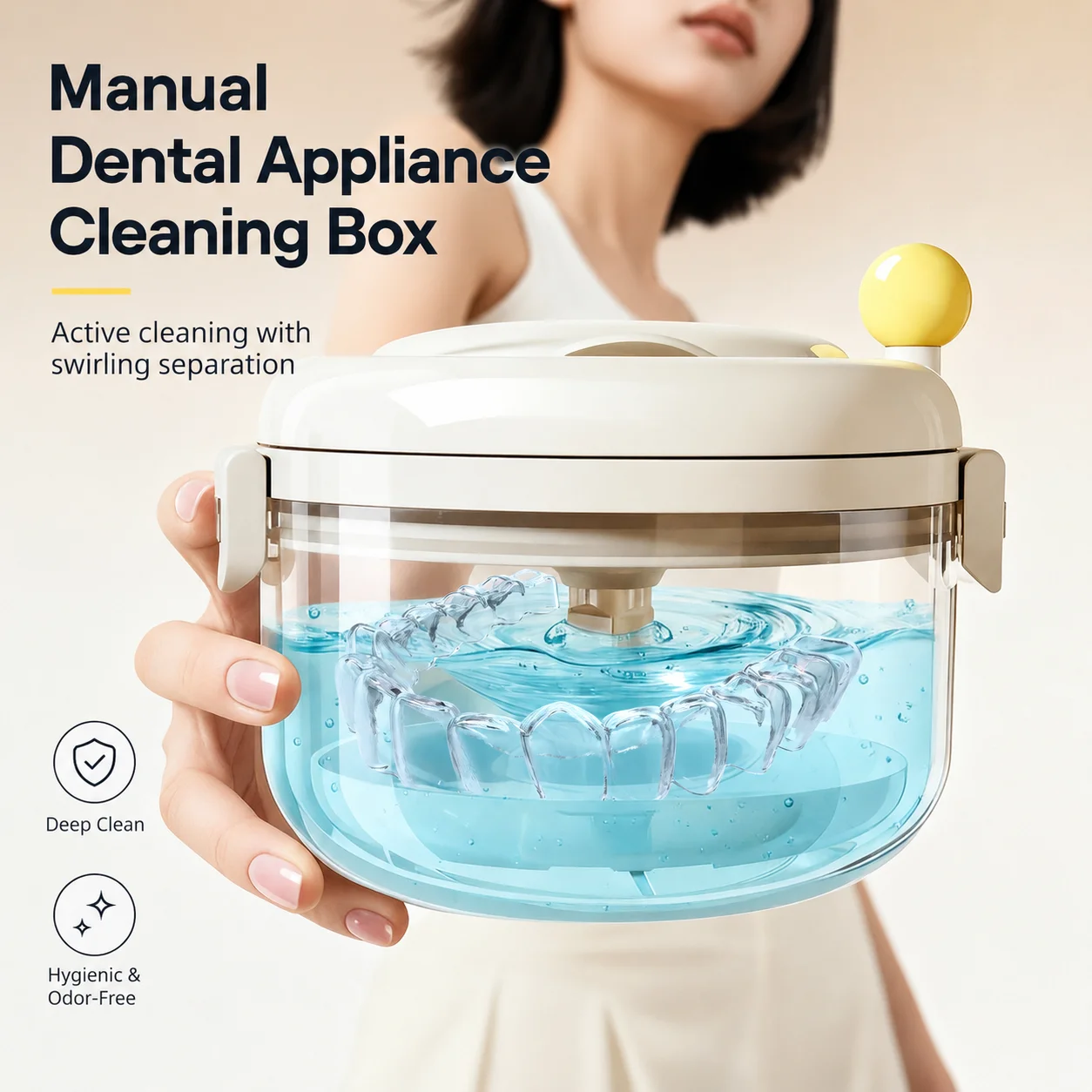 Retainer Hygiene Organizers Feature Manual Washing Function ABS Storage for Denture Users Storage