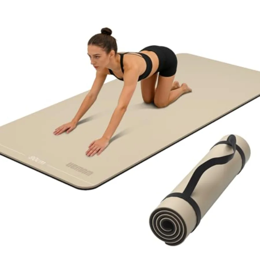 

Wide Yoga Mat-80cm Non Slip Extra Thick 1/3'' Fitness Exercise Mat TPE Material High Resiliency Hot Yoga Mats 72"L x 32"W With