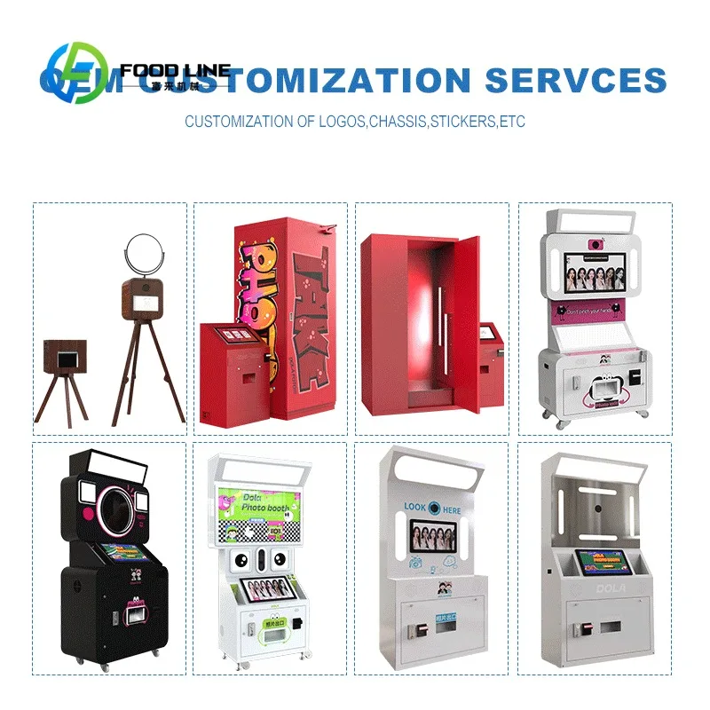 Customization Photo Booth PhotoBooth With Printer and Camera and Software Selfie Booth Sheet,Metal Printing Picture Booth Photo