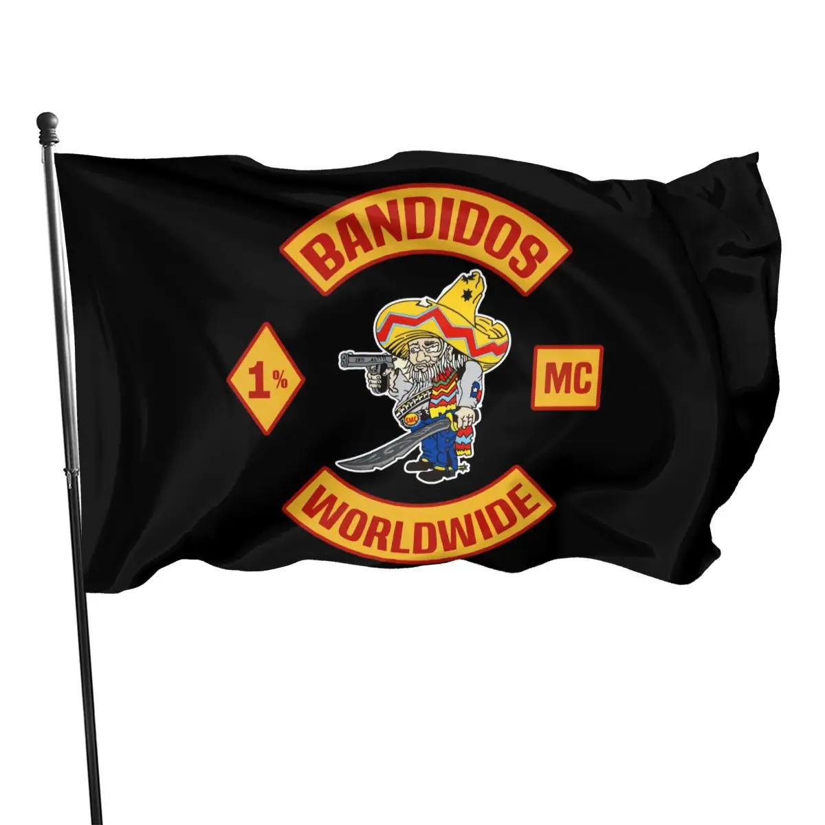 New Bandidos Worldwide Motorcycle Club Black Mens Mc 1 Tshir Graphic Letter Streetwear Flag