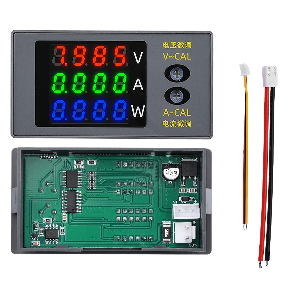 DC730 voltmetro digitale amperometro wattmetro misuratore di corrente di tensione a 4 cifre misuratore di potenza Tester di tensione rilevatore DC 0-100V 10A 1000W