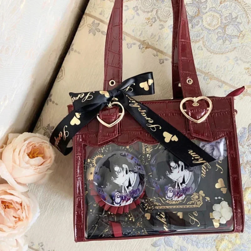

Y2K Crocodile Pattern Itabags Japan Lolita JK Shoulder Bags Women Korean Cross Body Bags Square Bags College Style Girls Package