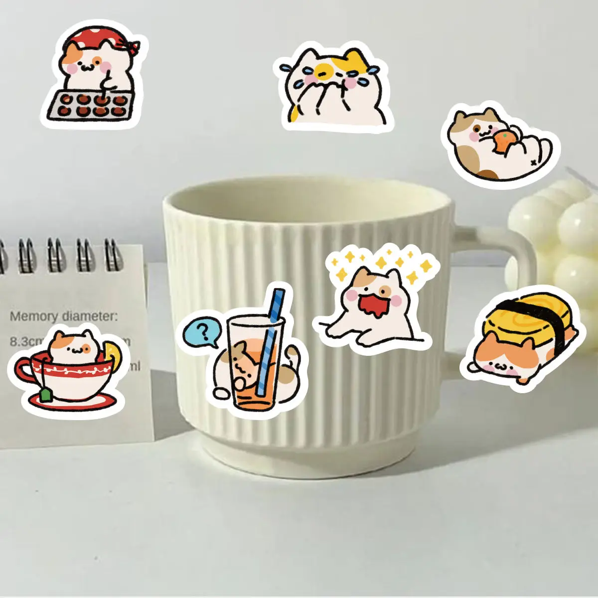 Etori Life 45pcs PVC Vigorous and Cute Cartoon Food Graffiti Collage Exquisite Patterns Student DIY Laptops Decoration Stickers