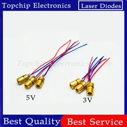 5/10pcs 5V 650nm 5mW Adjustable Laser Dot Diode Module Red Sight Copper Head Mini Laser Pointer