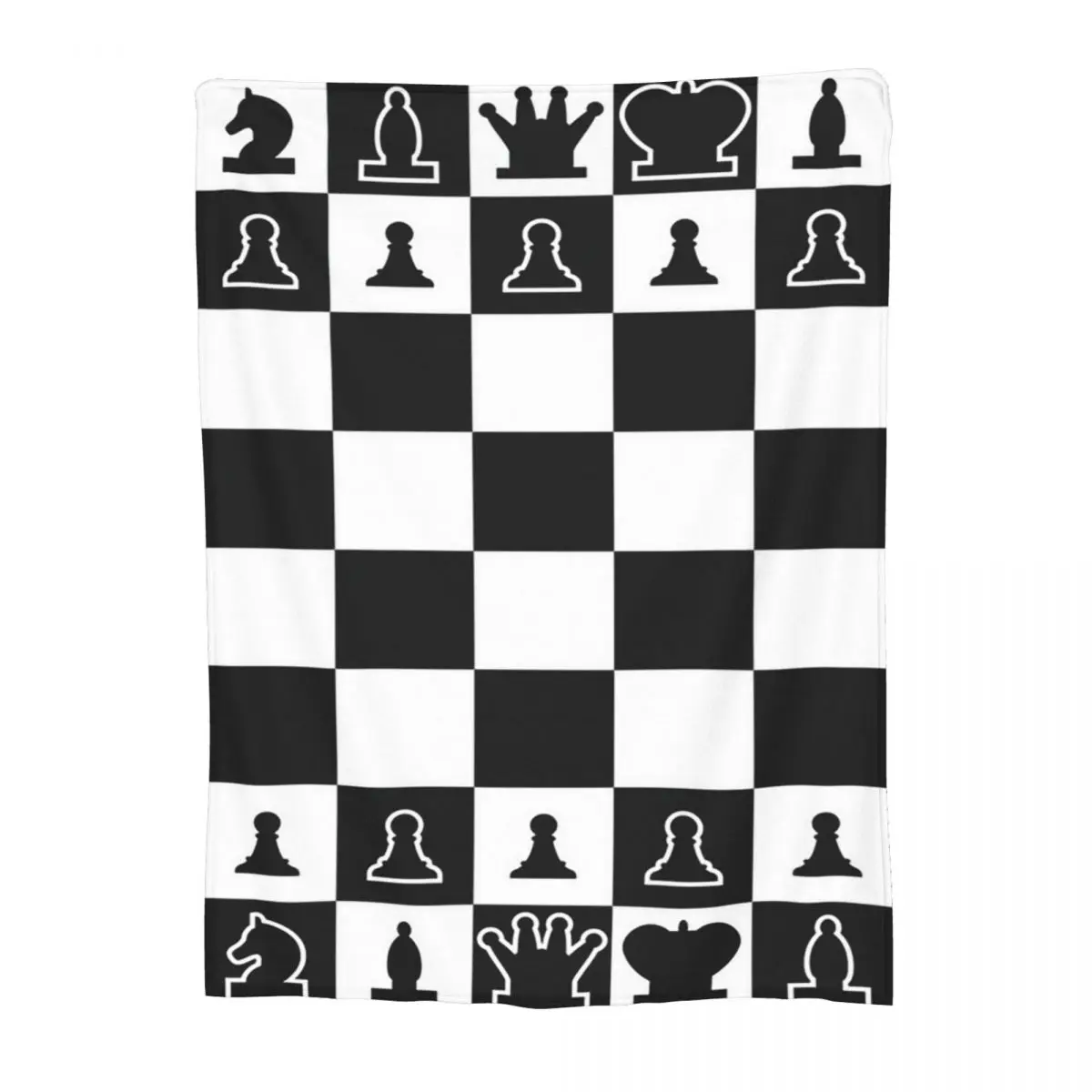 Chess Board Black And White Grid Checkered Blanket Soft Flannel Throw Blanket Bedspread for Bed Living room Picnic Travel Couch