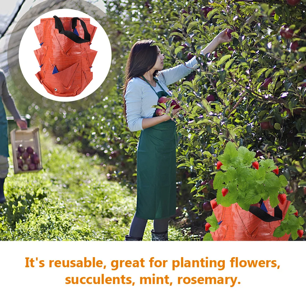 

2Pcs Planting Bag Weather-Resistant Vertical Hanging Planter for Indoor Outdoor Garden Multi-Pocket Grow Bags for Vegetables