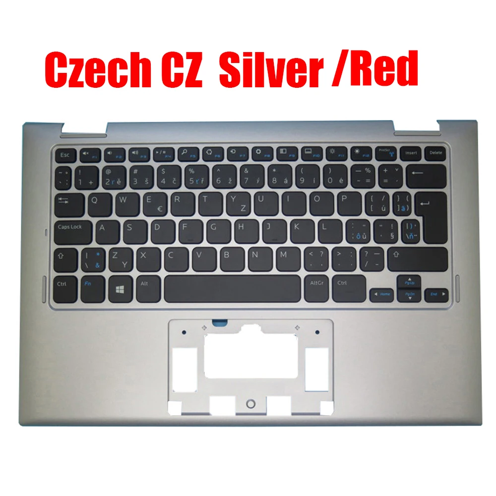 Silver/Red Czech CZ Laptop Palmrest For DELL For Inspiron 11 3147 3148 0FPRN8 FPRN8 0NJFCY NJFCY 0FTV4G FTV4G V144725AK1