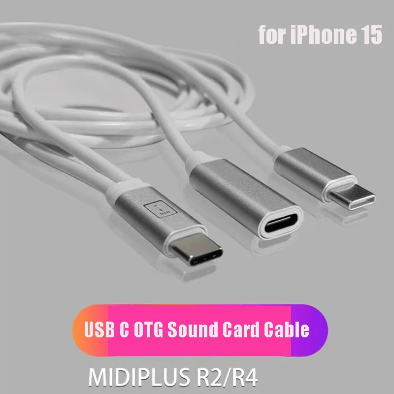 3M OTG USBC to USBC Adapter for iPhone15 15Pro to Type C Instrument Sound Card Microphone Cable for ROUTIST R4 MIDIPlus ICON