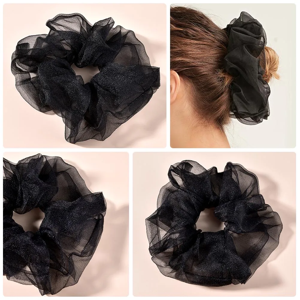 

3Pcs Unique Hair Ropes Elastic Ties Stylish Ponytail Holders Great Gift for Female Friends Hair Scrunchies Ponytail Holders