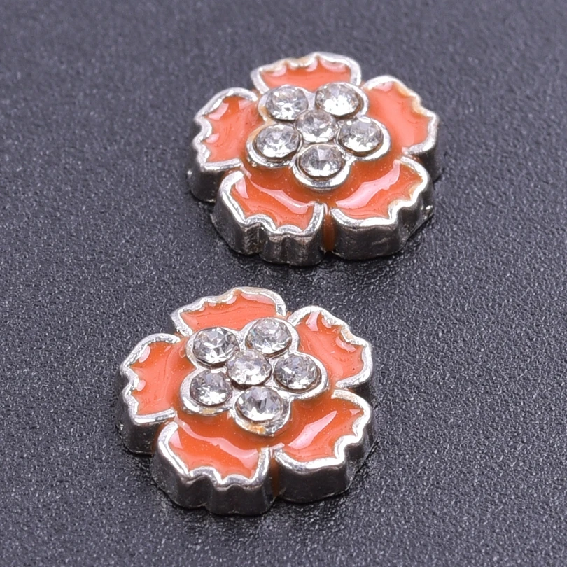 20Pcs/Lot Mix Enamel Sakura Daisy Flower Floating Charms Diy Rose Sun Flower кулон For Memory Relicario Locket Jewelry Making