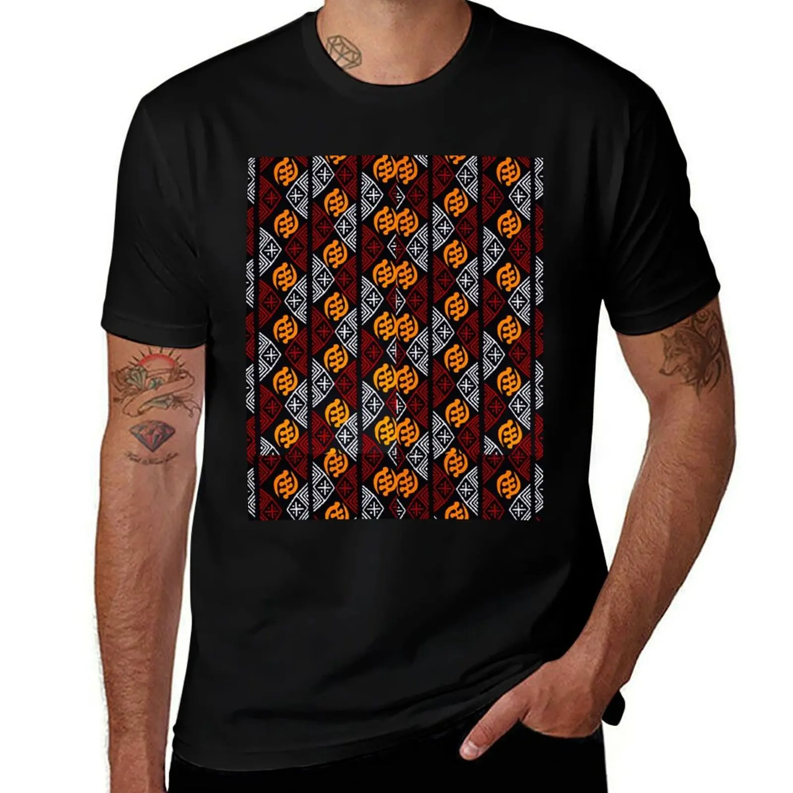 

GYE NYAME CLOTH WITH BOGOLAN SYMBOLS T-Shirt blue lock Funny t-shirts oversize t-shirts man mens designer t shirt