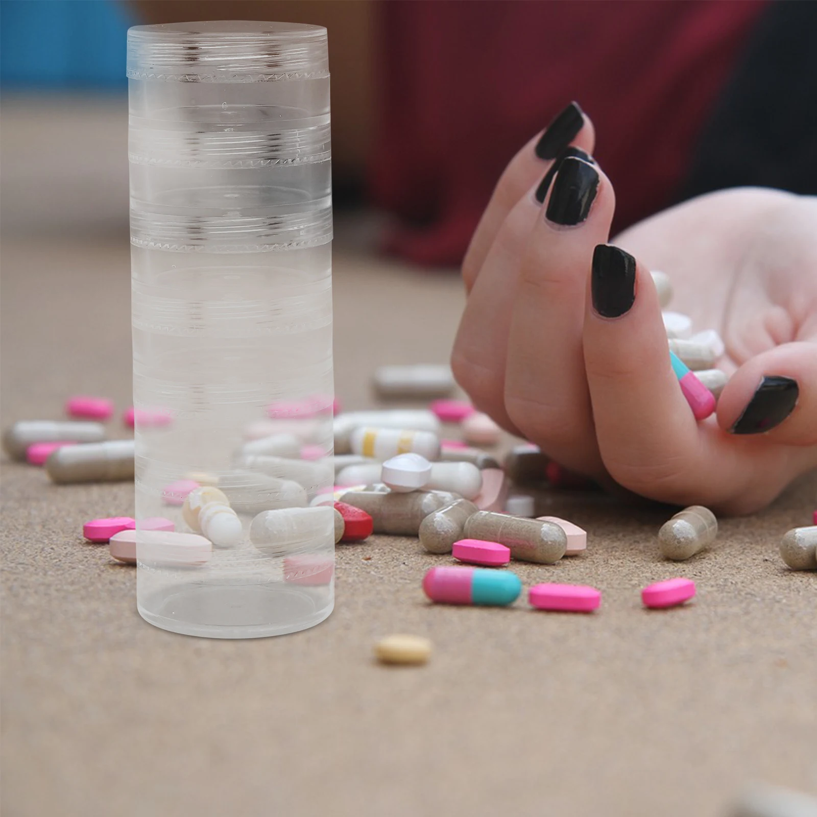 

2 pcs Pill Storage Box Large Compartments Medication Cases Hygienic Plastic 7Day Weekly Organizer