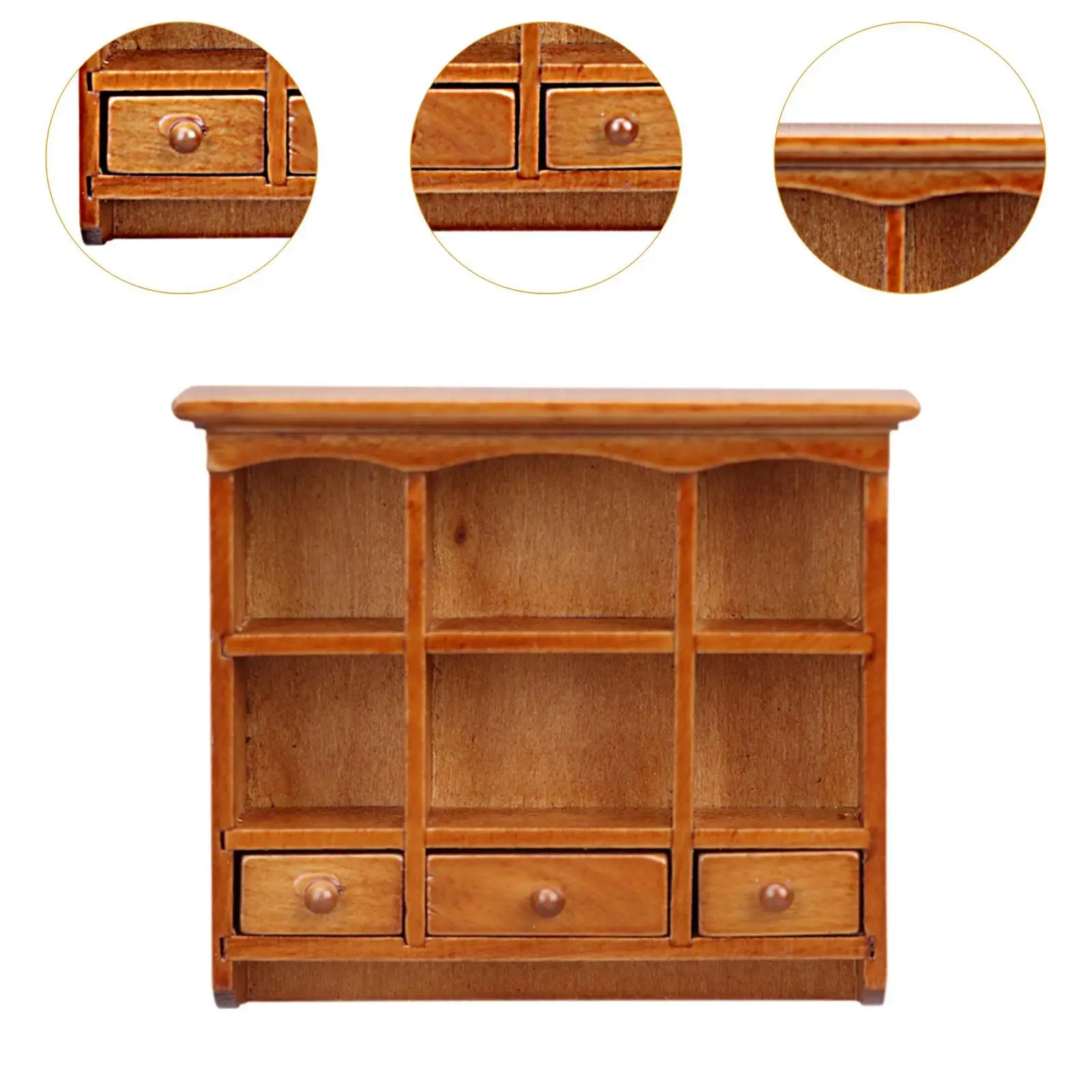 

Dollhouse Miniature Cabinet Cupboard 1:12 for Supplies Playset Accessores