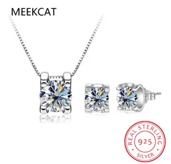 3ct D Clolor Real Moissanite Jewelry Sets Women's Sterling Silver 925 Earrings Necklace For Women Bridal Set Gifts