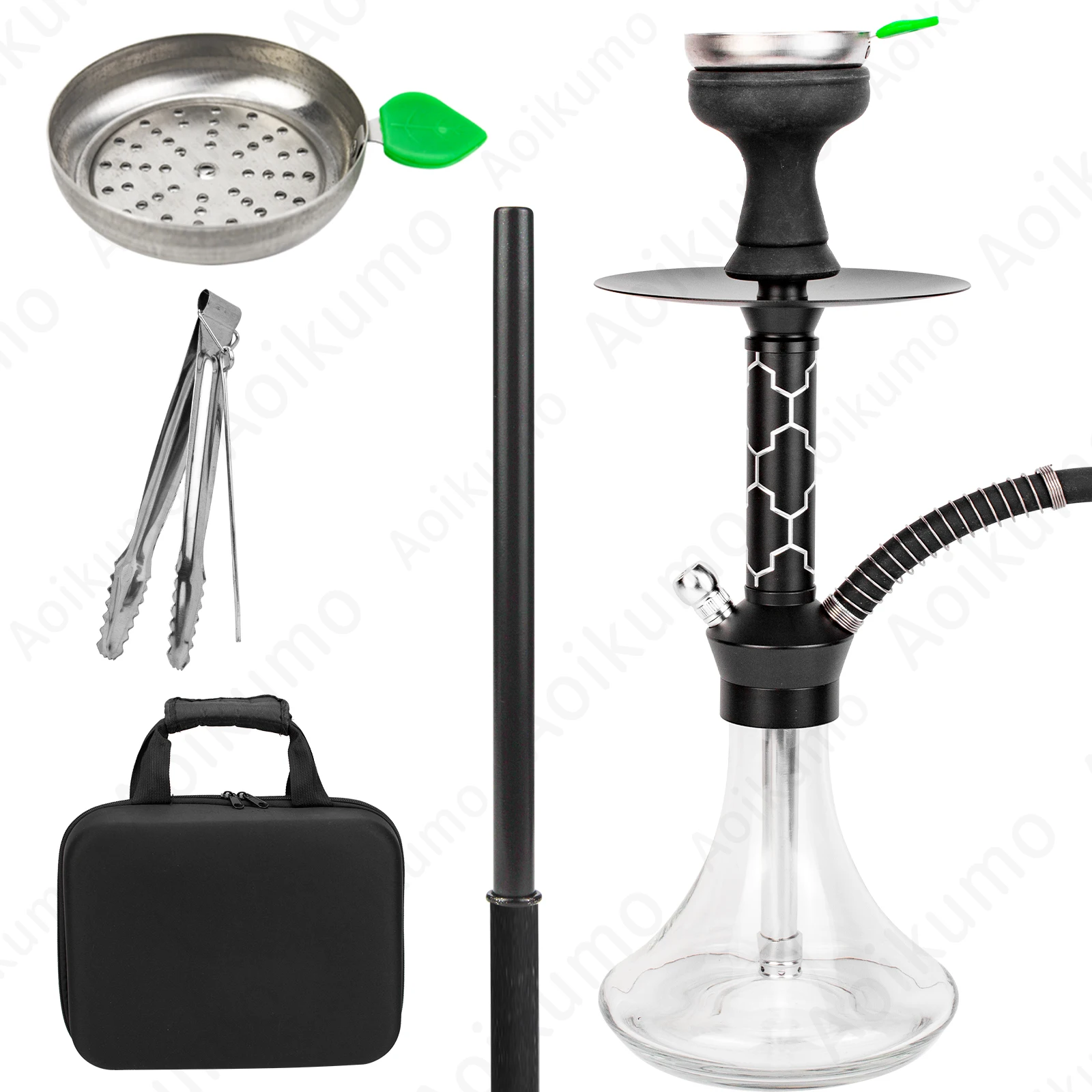 Portable Glass Travel Shisha Hookah Set Narguile Sheesha Chicha Cachimbas Nargile with Travel Case Bag Set Kit