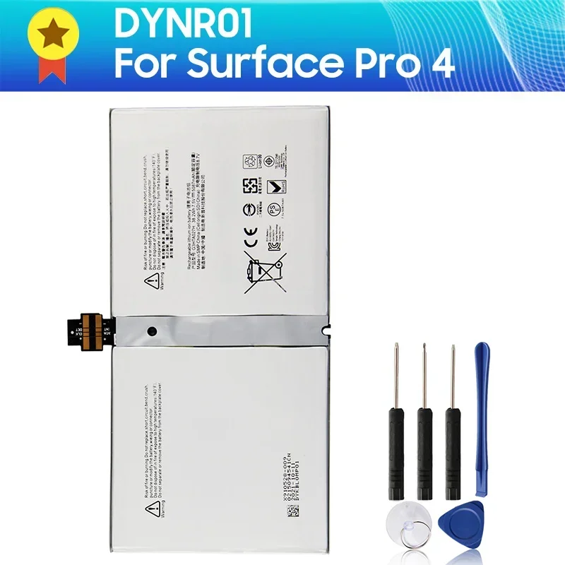 

Replacement Battery DYNR01 For Microsoft Surface Pro 4 Pro4 G3HTA027H 1724 Quality Batteries With Tools 5087mAh