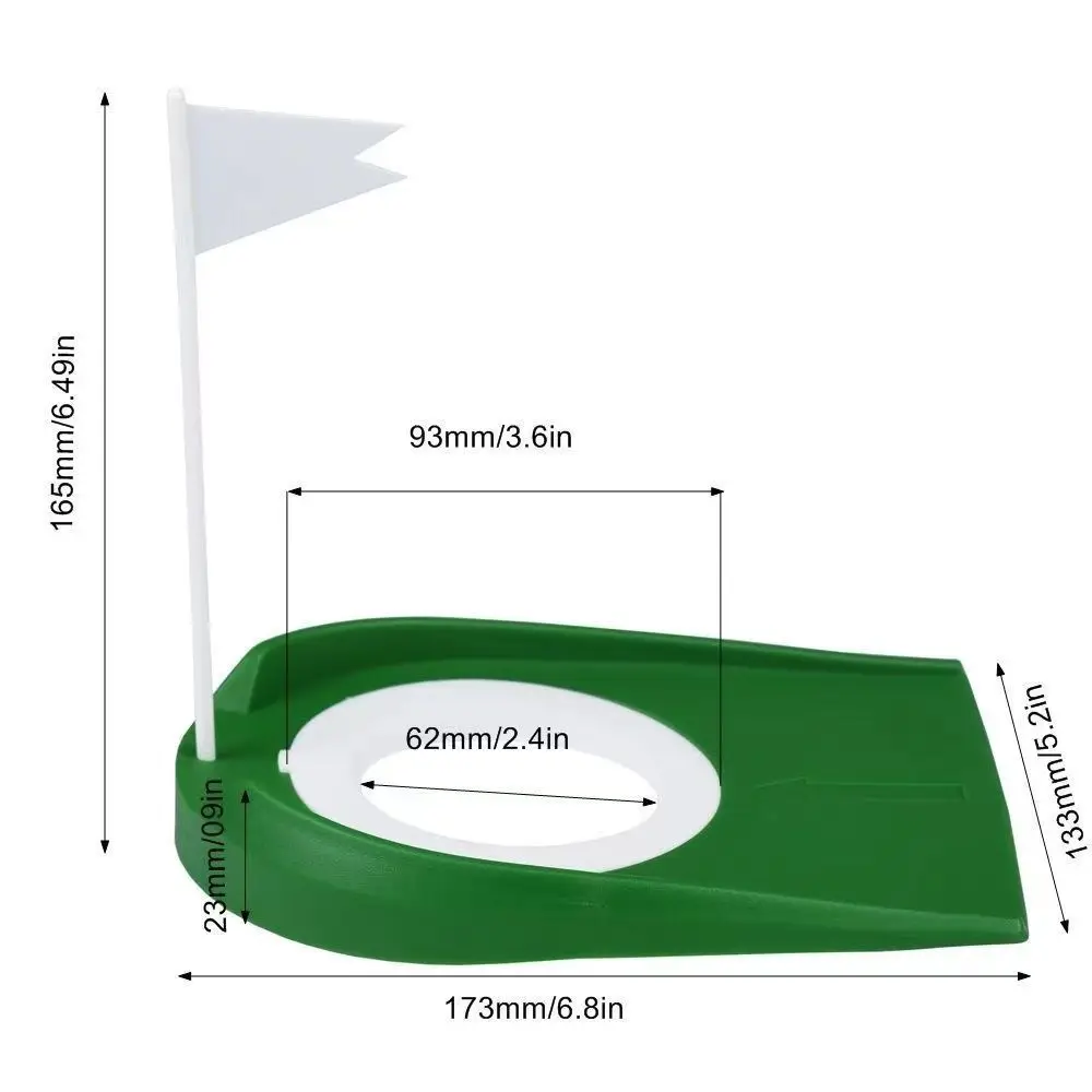 Golf Mini Putter plaat met gat, oefenhulp, draagbaar, binnen, buiten, chipping training, verstelbaar gereedschap